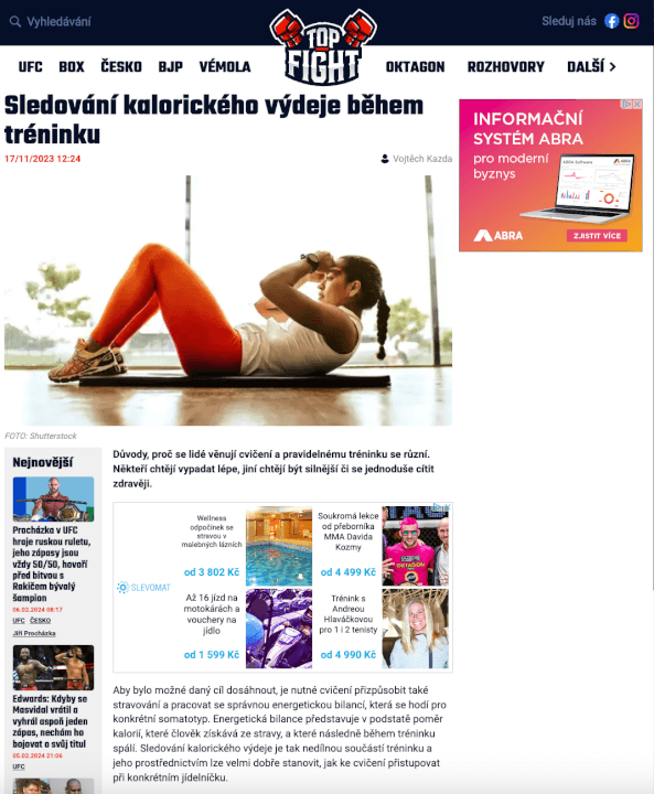 PR článek na webu Top-Fight.cz