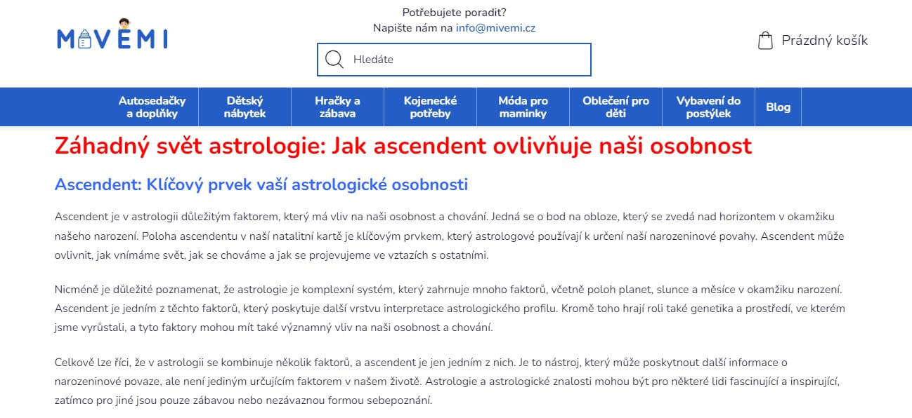 PR článek na Mivemi.cz + odkaz na FB + 3 další weby