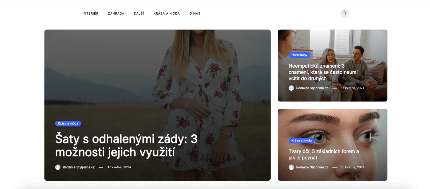 PR článek na lifestylovém webu Stylprima.cz