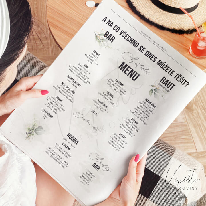 Grafický návrh svatebních novin