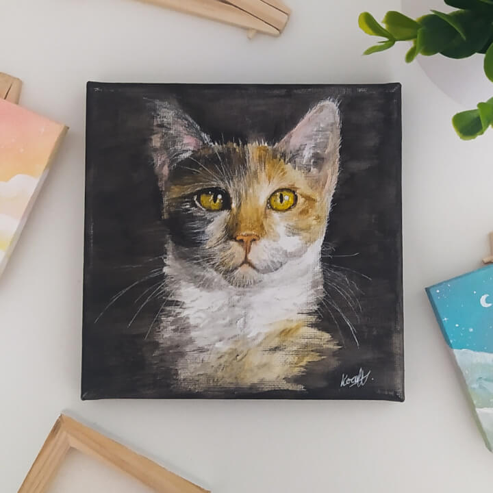 Portrét mazlíčka podle fotografie na plátno A4 