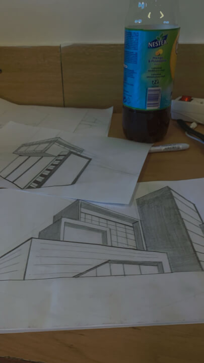 Studie AutoCad/narýsované na papíře 