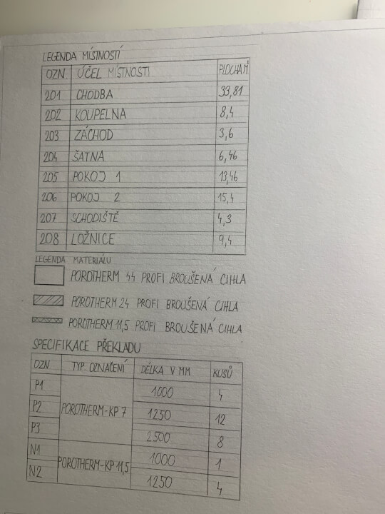 Studie AutoCad/narýsované na papíře 