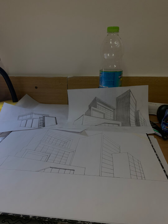 Studie AutoCad/narýsované na papíře 