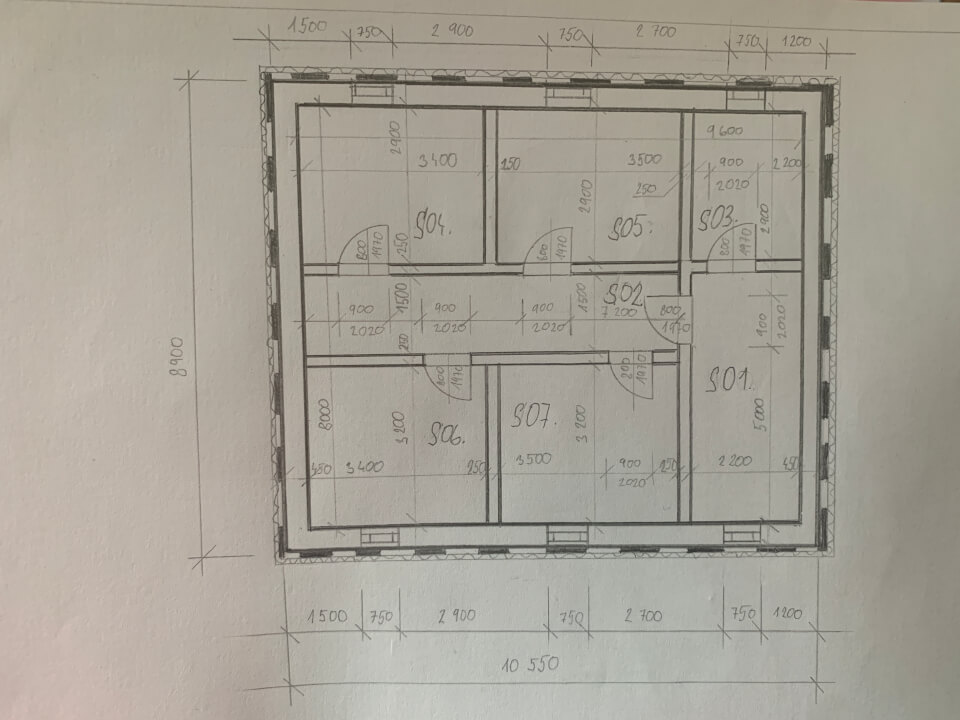 Studie AutoCad/narýsované na papíře 