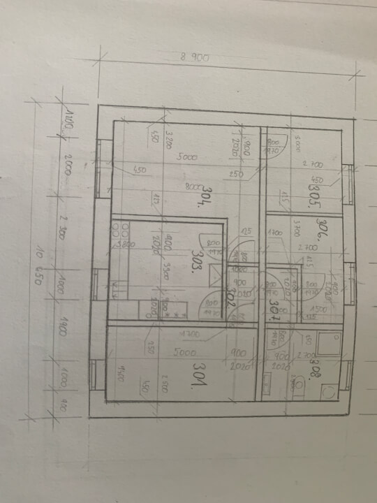 Studie AutoCad/narýsované na papíře 