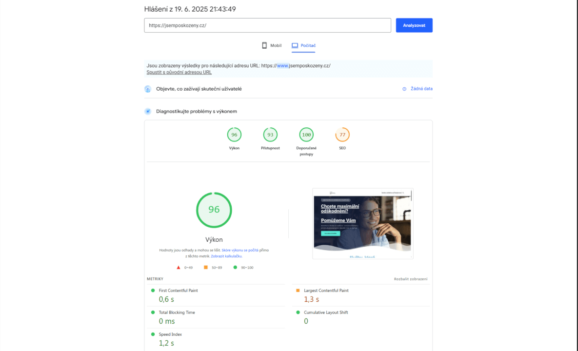 Zrychlení webových stránek