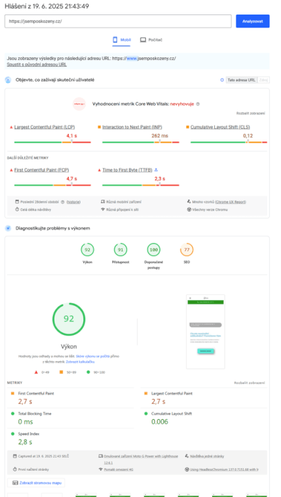 Zrychlení webových stránek
