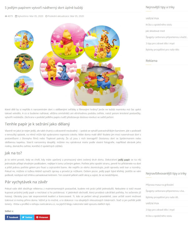 Publikace Vašeho PR článku na webu Babiciny-recepty.cz