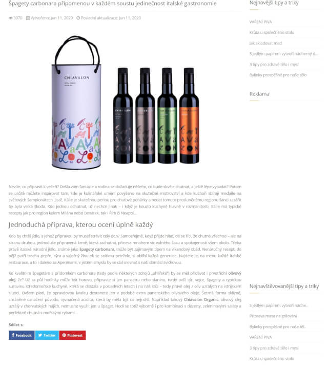 Publikace Vašeho PR článku na webu Babiciny-recepty.cz