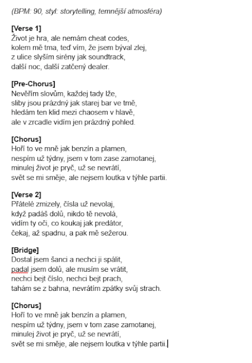 Texty písní na míru