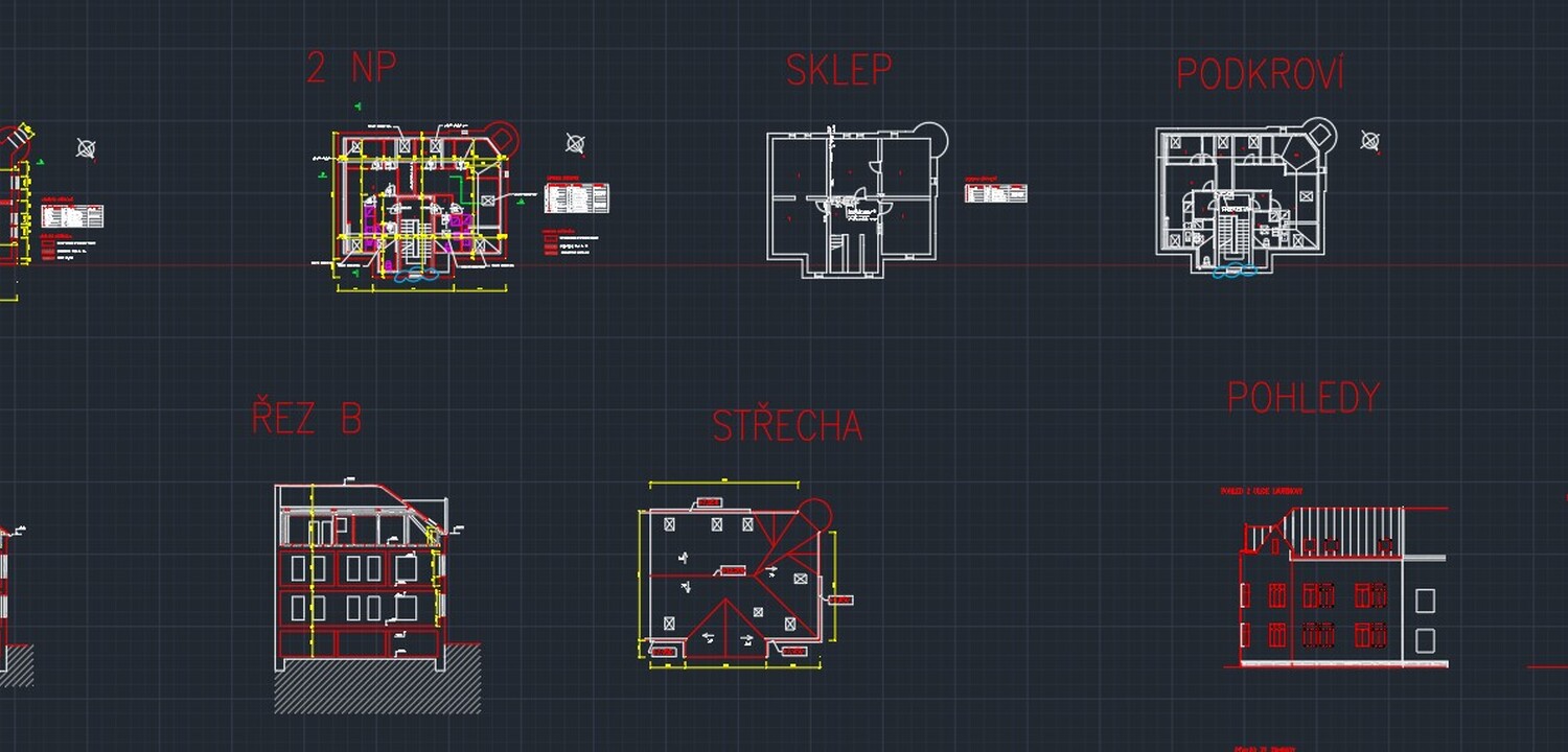 Práce v Autocadu (překreslení, dodělání)