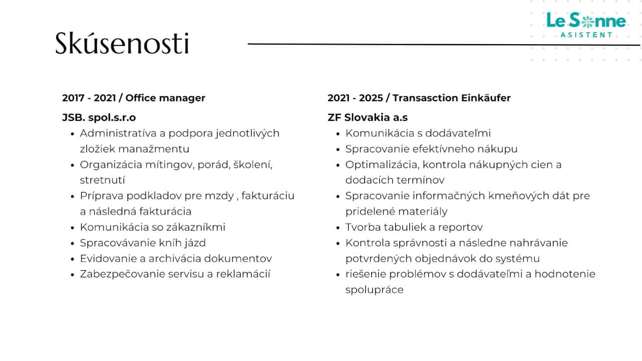 Profesionálna virtuálna asistentka