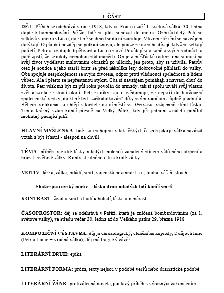 Maturitní otázky - český jazyk a literatura