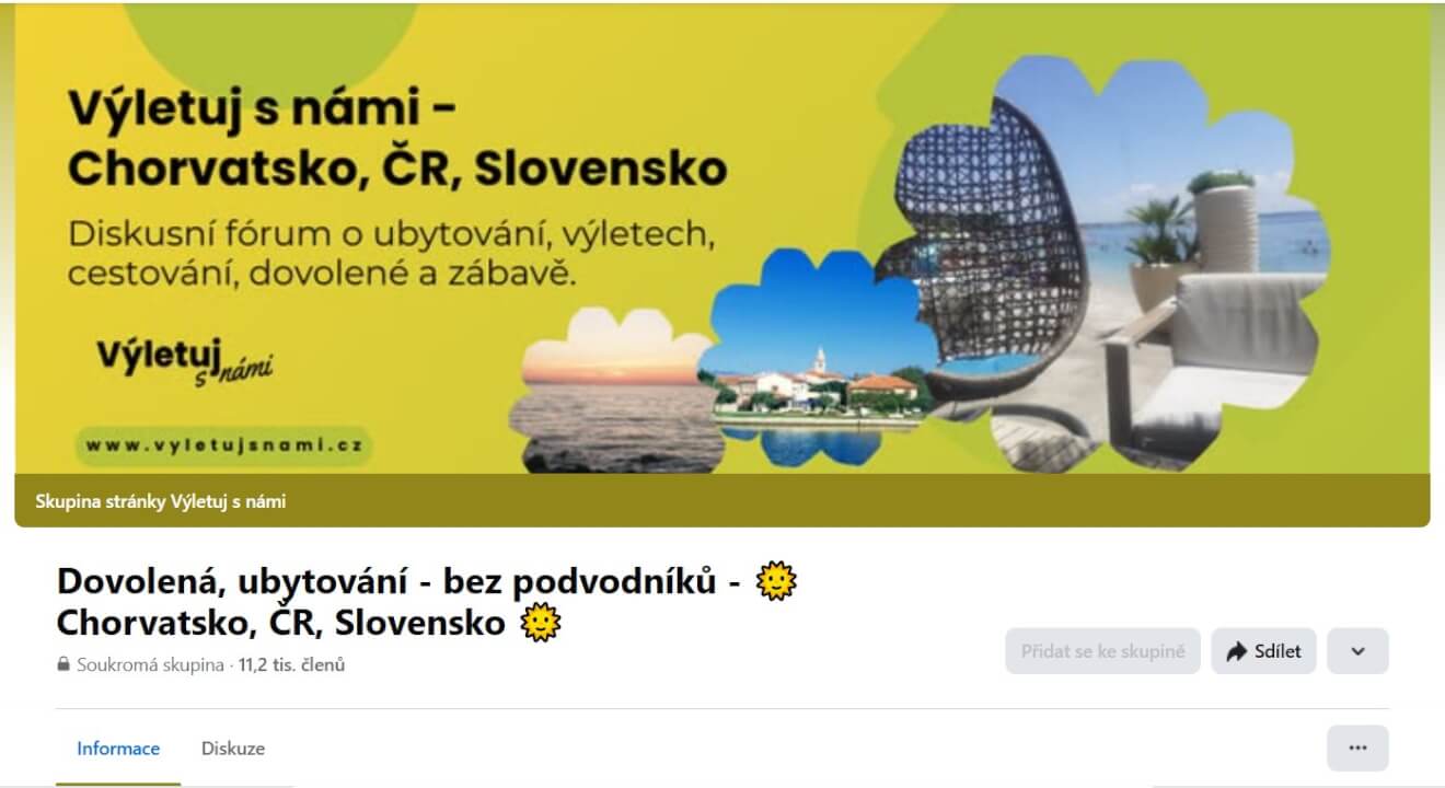 Připnutí příspěvku ve skupině na FB + úvodní foto skupiny