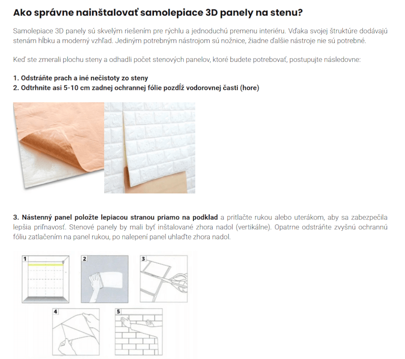 Tvorba produktových popisov (prezentácií)