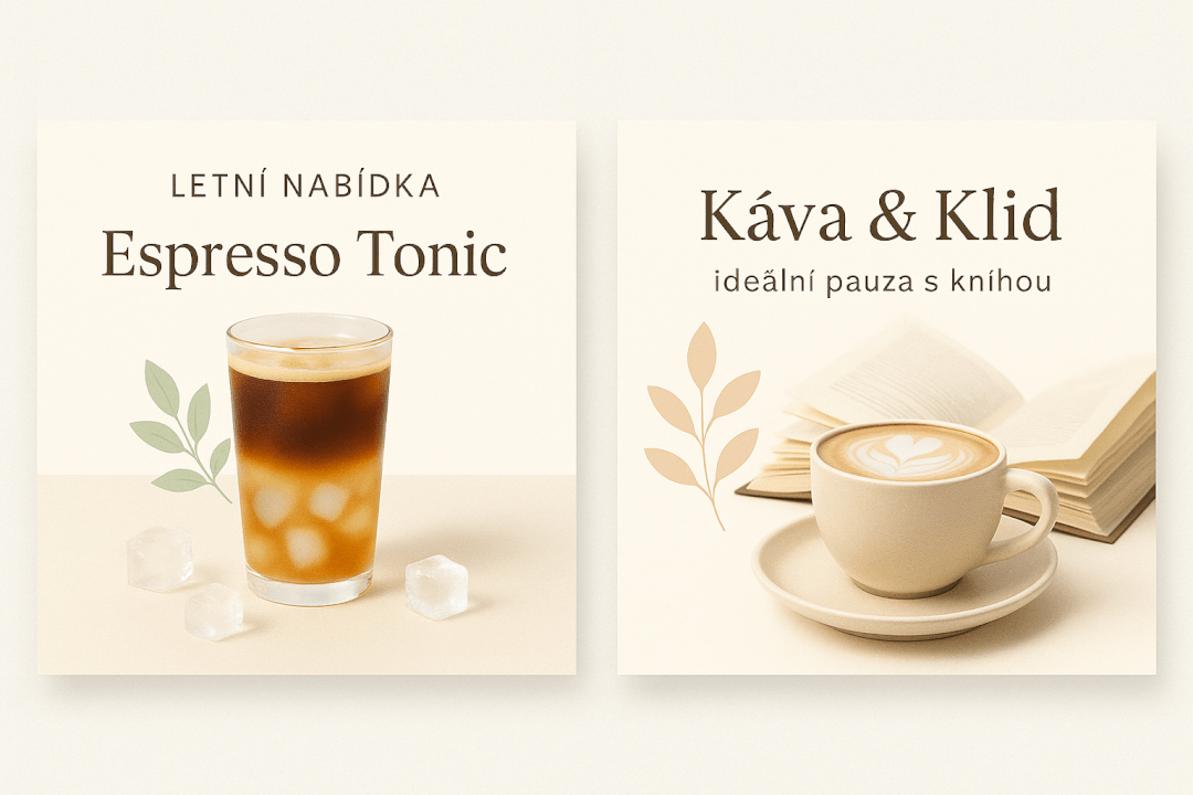 Design příspěvků pro kavárny – Canva 