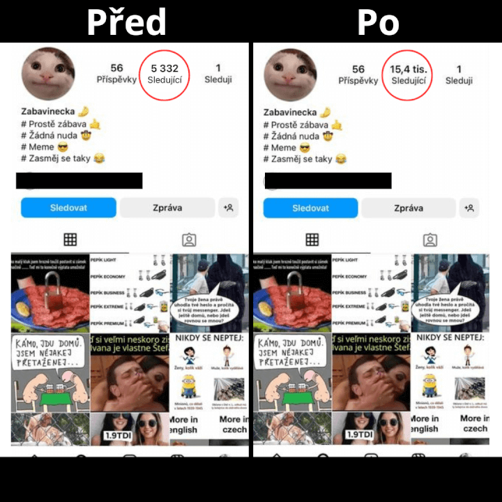 Instagram 1 000+ sledujících/followers + bonus ZDARMA