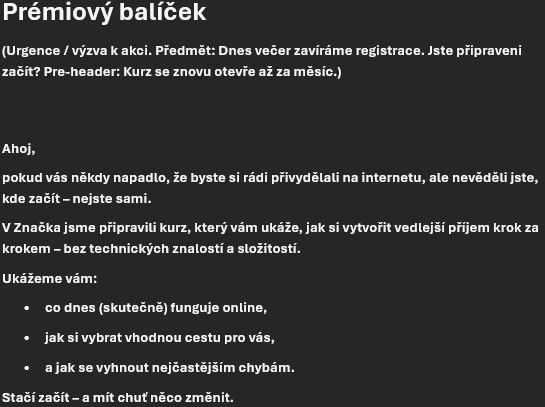 Napíšu pro vás prodejní e-mail