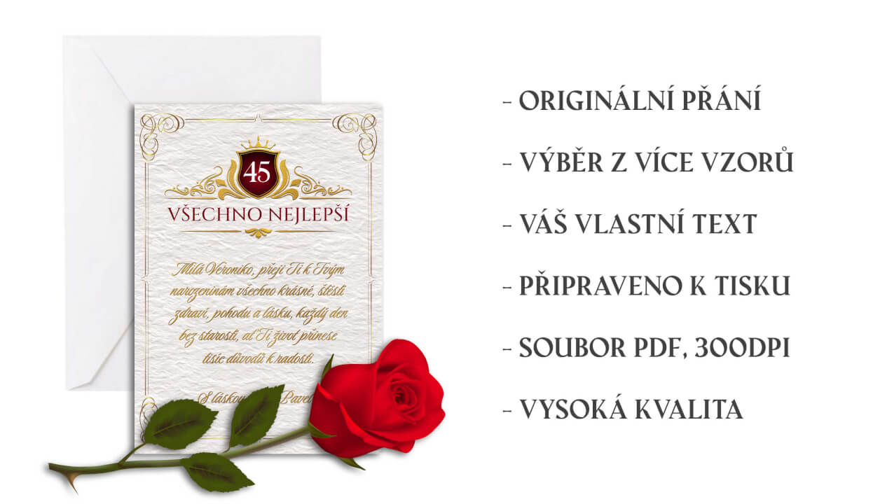 Personalizované blahopřání pro vaše blízké - Určeno k tisku