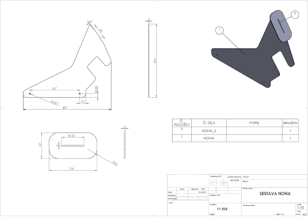 Konstrukce, Modelování, Technické výkresy, DXF