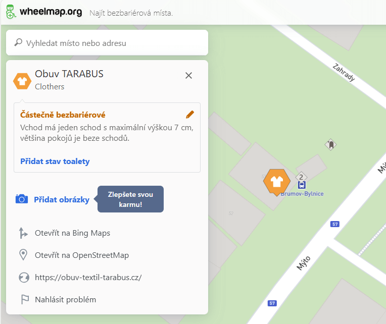 Provozovna v mapách