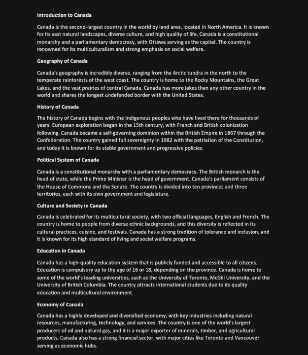 Maturitní otázka Canada