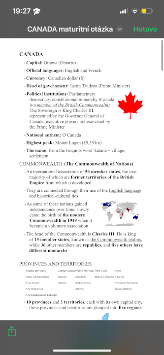 Maturitní otázka Canada