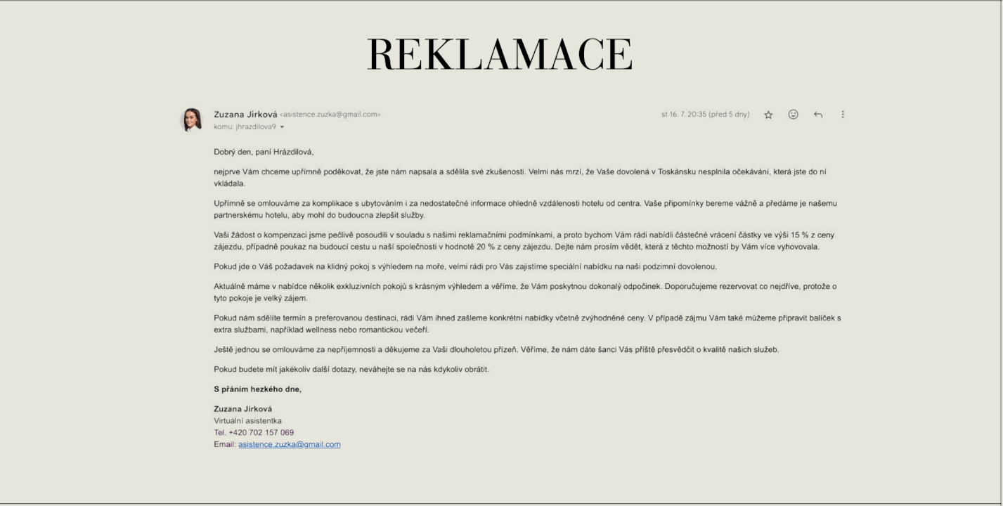 Virtuální asistence. Zákaznická podpora. Administrativa.