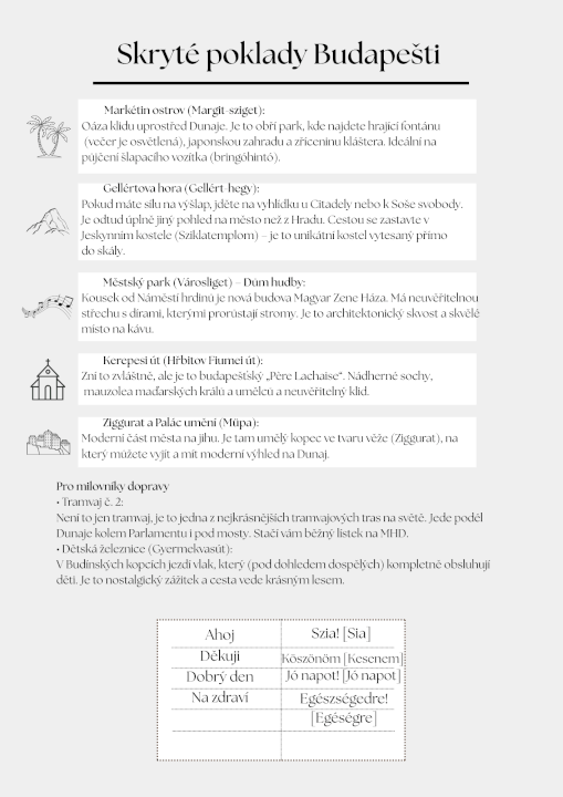 Designový cestovní itinerář na míru (víkend i týden)