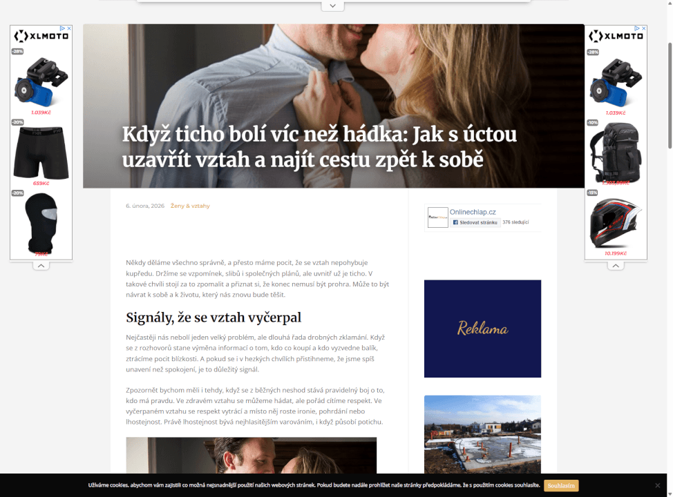 PR článek v tematickém webu onlinechlap.cz