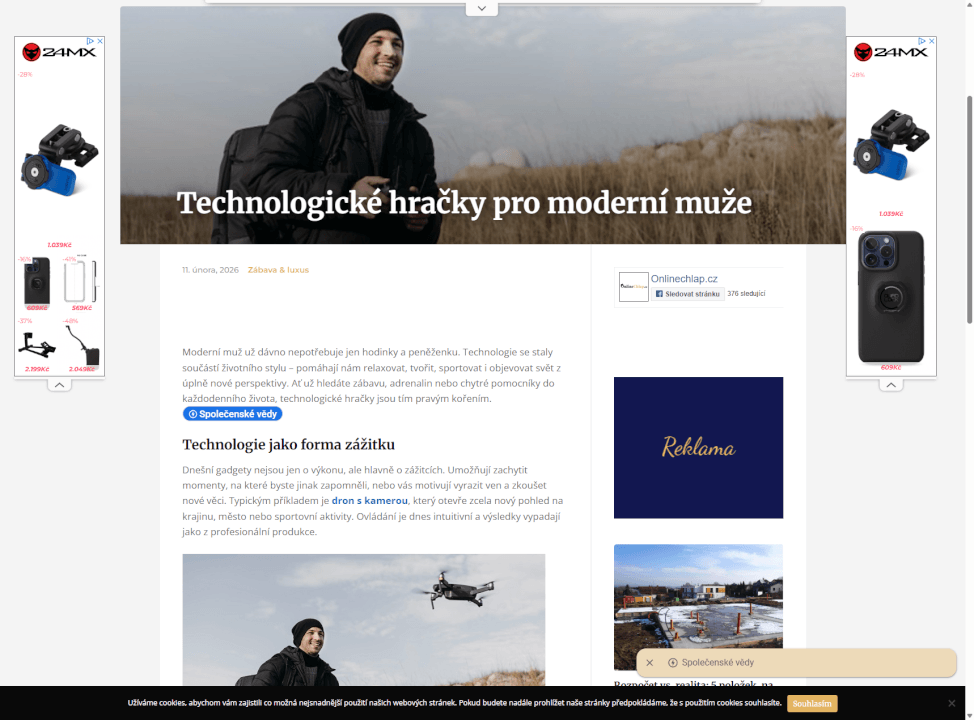 PR článek v tematickém webu onlinechlap.cz