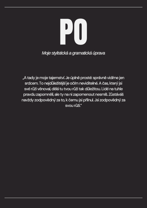 Opravím gramatiku, překlepy a stylistiku v textu.