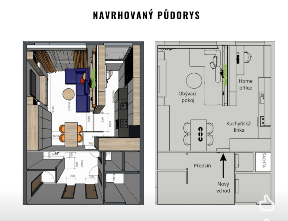 Návrhy interiérů a tvorba vizualizací 1 místnost 