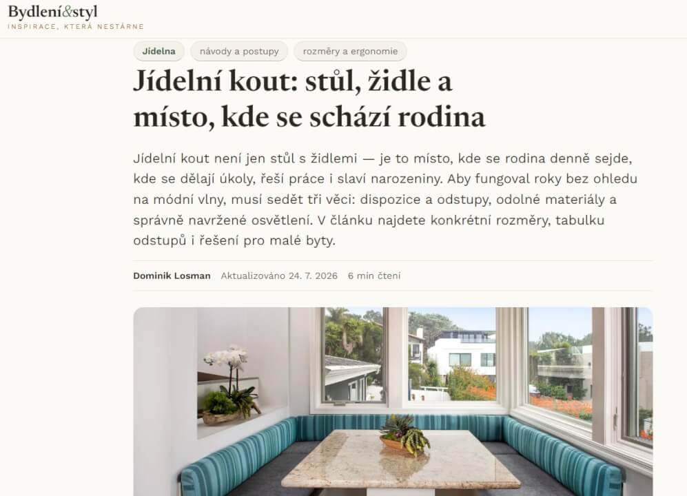 Publikace na  bydleniastyl.cz
