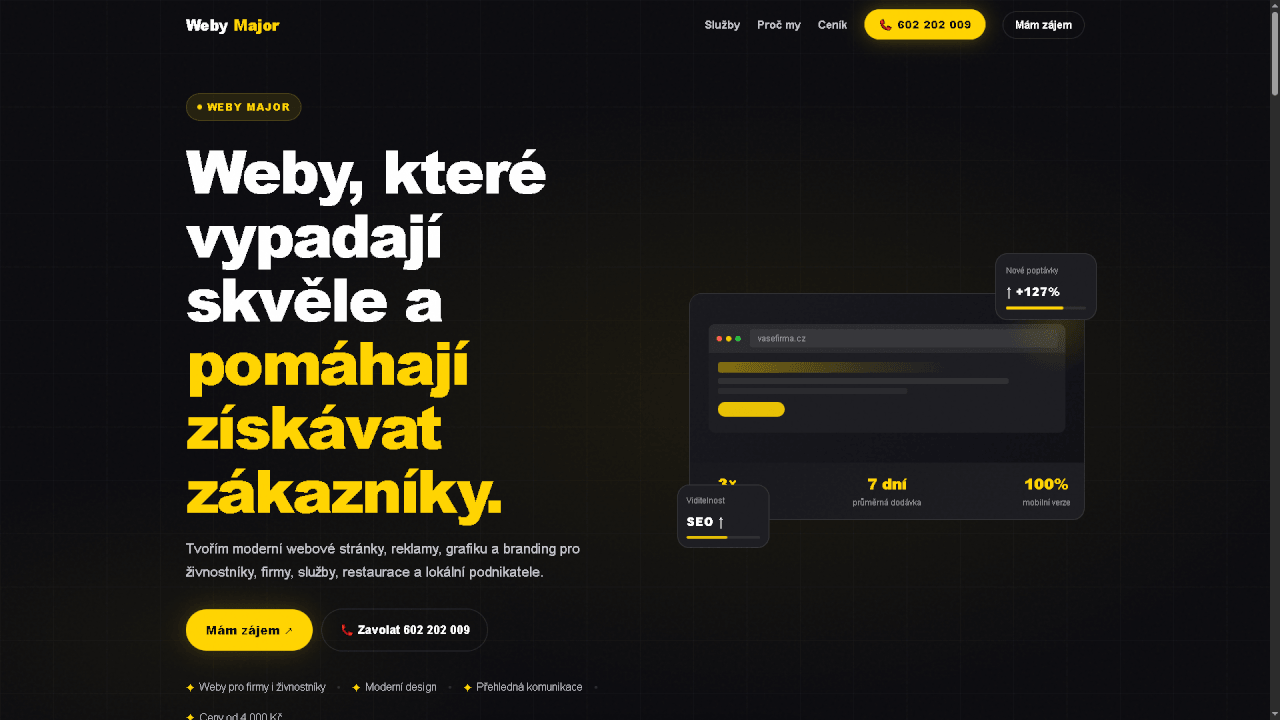 Vytvořím moderní webové stránky na míru pro vaši firmu