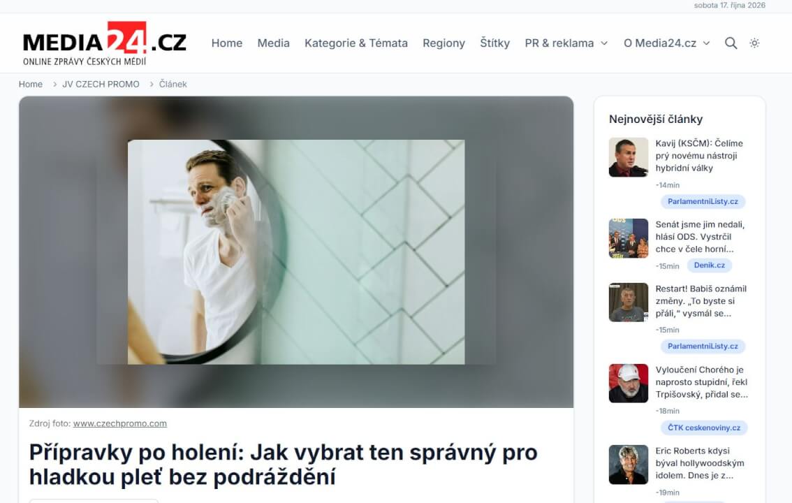 Trvalá publikace PR článku na portálu Media24.cz 