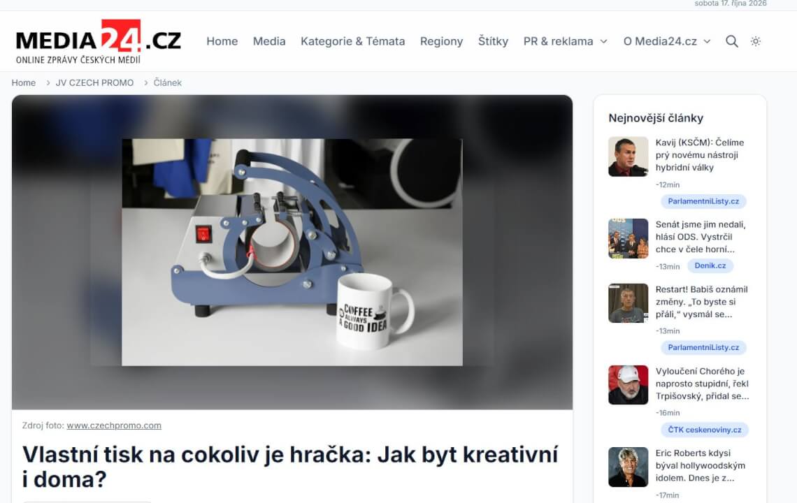 Trvalá publikace PR článku na portálu Media24.cz 