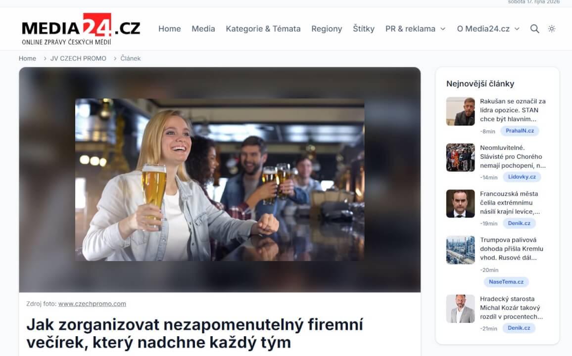 Trvalá publikace PR článku na portálu Media24.cz 