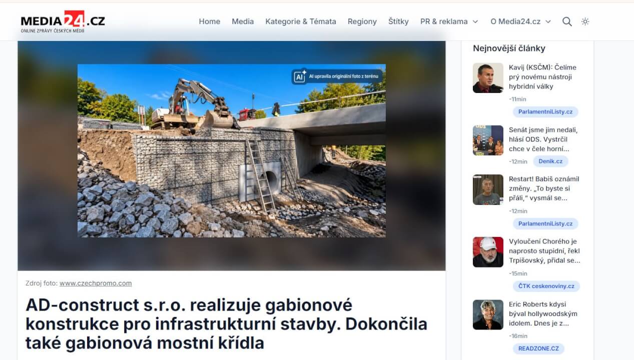 Trvalá publikace PR článku na portálu Media24.cz 