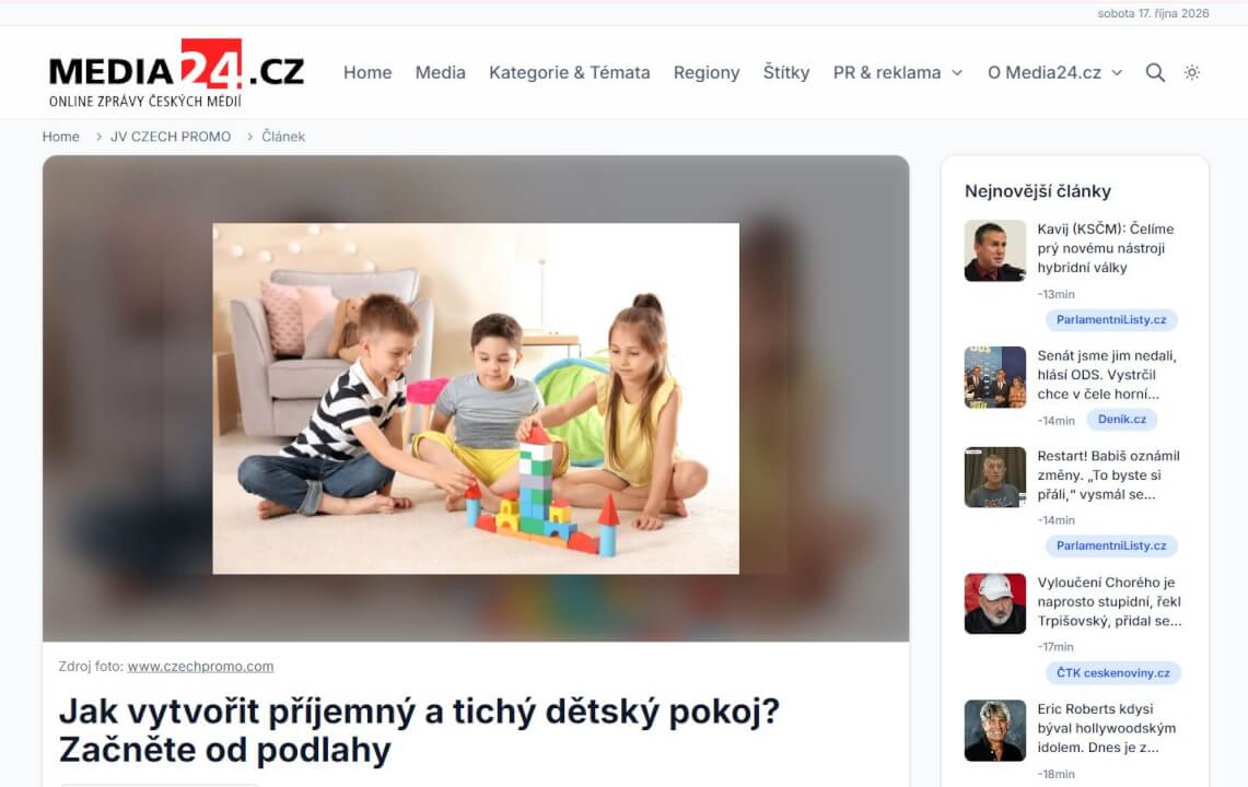 Trvalá publikace PR článku na portálu Media24.cz 