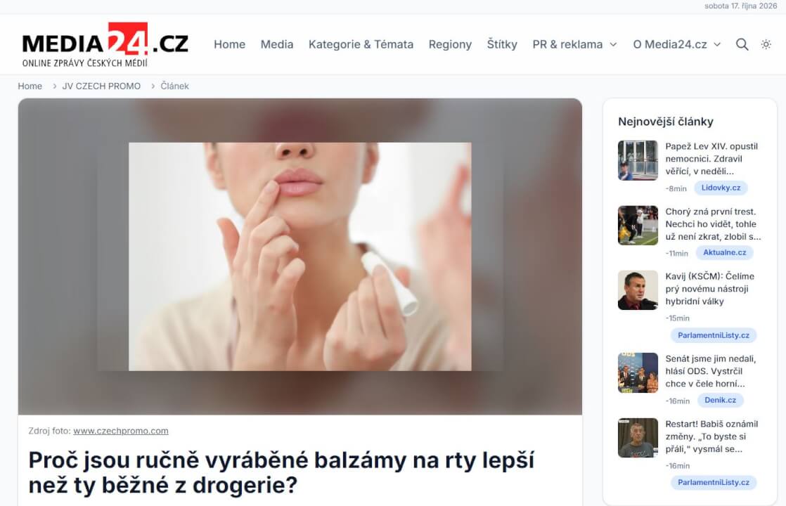 Trvalá publikace PR článku na portálu Media24.cz 